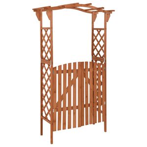 vidaXL pergola ar vārtiem, 116x40x204 cm, egles masīvkoks