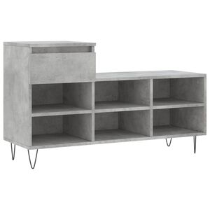vidaXL apavu plaukts, betonpelēks, 102x36x60 cm, inženierijas koks