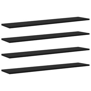 vidaXL Grāmatplaukta Paneļa 3 līmeņi 4 gab. 100 x 20 x 1,5 cm Melns