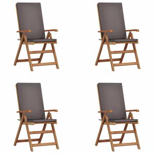vidaXL Dārza krēsls 4 pcs Brūna 57 x 71.5 x 104cm Masīvs tīkkoks