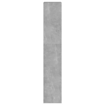 vidaXL grāmatu plaukts, aizslietnis, betona pelēks, 40x30x166 cm