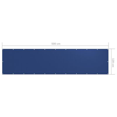 vidaXL balkona aizslietnis, 120x500 cm, zils audums