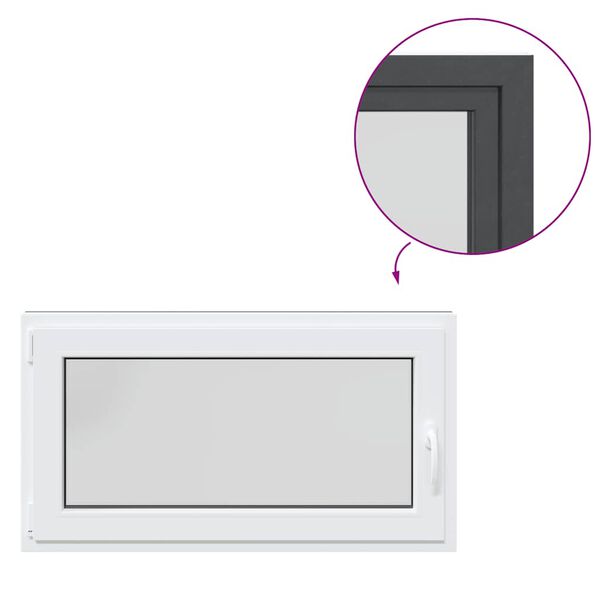 vidaXL pagraba logs "RISOR", 110x50 cm, verami un atgāžami, DIN, pa kreisi, antracīta krāsā