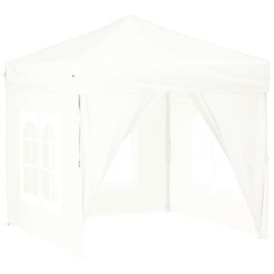 vidaXL saliekama nojume ar sienām, balta, 2x2 m