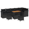 vidaXL Dārza dīvānu komplekts ar spilvenu 9 pcs Melna 90 x 55 x 71 cm