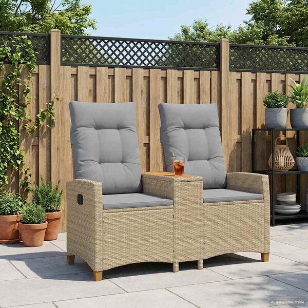 vidaXL Regulējams solis ar galdu Bē&scaron;a un gai&scaron;i pelēka poliratāns