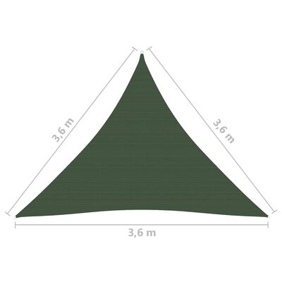 vidaXL saulessargs, 160 g/m², tumši zaļš, 3,6x3,6x3,6 m, HDPE