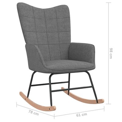 vidaXL šūpuļkrēsls ar kāju balstu, tumši pelēks audums