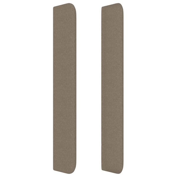 vidaXL galvgalis ar malām, 183x16x118/128 cm, pelēkbrūns audums