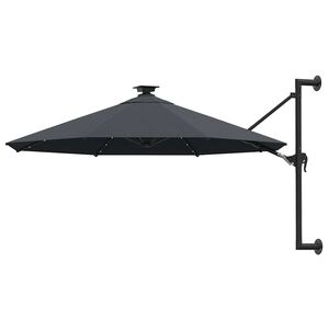 vidaXL saulessargs ar metāla kātu un LED, antracītpelēks, 300 cm