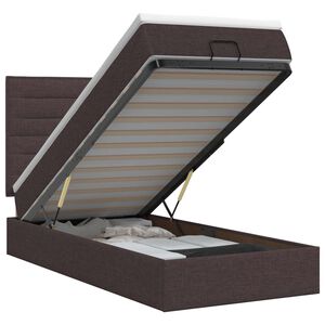 vidaXL Regulējama gulta ar matraci Tum&scaron;i brūna 90 x 190 cm Audums