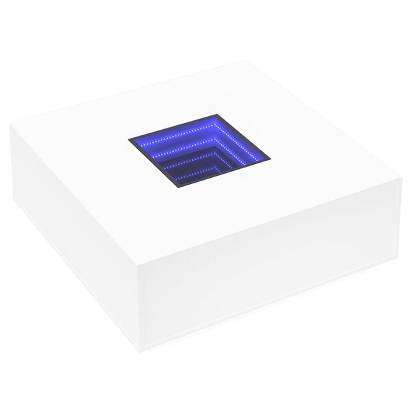 vidaXL kafijas galdiņš ar LED, balts, 100x100x40 cm