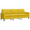 vidaXL divdaļīgs dīvānu komplekts ar spilveniem, dzeltens samts