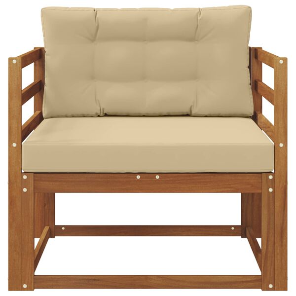 vidaXL Āra vidējā dīvāns Cietā akācijas koks Dabiska