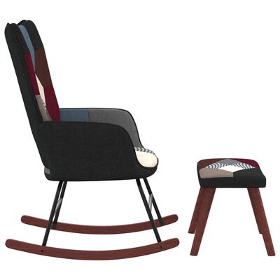 vidaXL atpūtas krēsls ar kāju balstu, tekstilmozaīkas audums