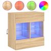vidaXL TV plaukts ar LED lampiņām, 58,5x30x60,5 cm, koka krāsā