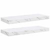 vidaXL Sienas plaukts 2 gab. Balts marmors 60 x 23,5 x 3,8 cm
