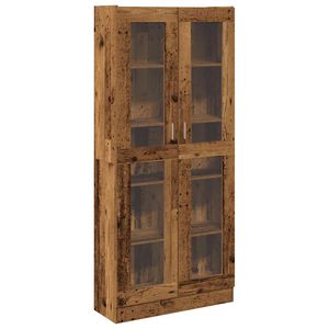 vidaXL augstais skapītis, veca koka, 82,5x30,5x185 cm, konstruēts koks