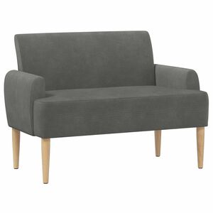 vidaXL Divvietīga mēbele ar pogu pūkām Tum&scaron;i pelēka 116 x 67 x 81 cm