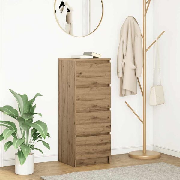 vidaXL kumode, koka krāsa, 37,5x35x99 cm, inženierijas koks