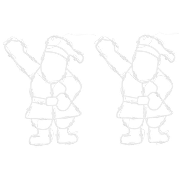 vidaXL Ziemassvētku lampiņas ziemassvētku vecīša siluets 2 gab. 35 LED