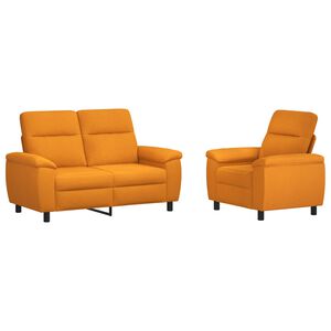 vidaXL Dīvānu komplekts 2 pcs Tum&scaron;i dzeltens Audums