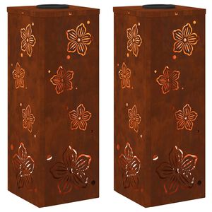vidaXL Saules LED ceļa gaisma 2 gab. Silti balts 18 x 18 x 50 cm