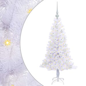 vidaXL Mākslīgā Ziemassvētku eglīte Balts 120 cm PVC un tērauds