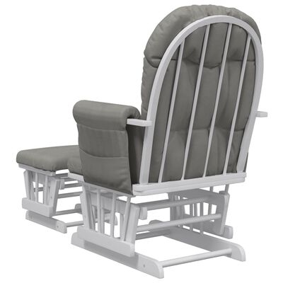 vidaXL šūpuļkrēsls ar kāju balstu, gaiši pelēks audums