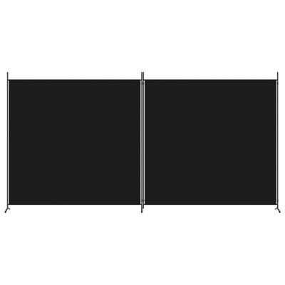 vidaXL 2-paneļu istabas aizslietnis, 348x180 cm, melns audums
