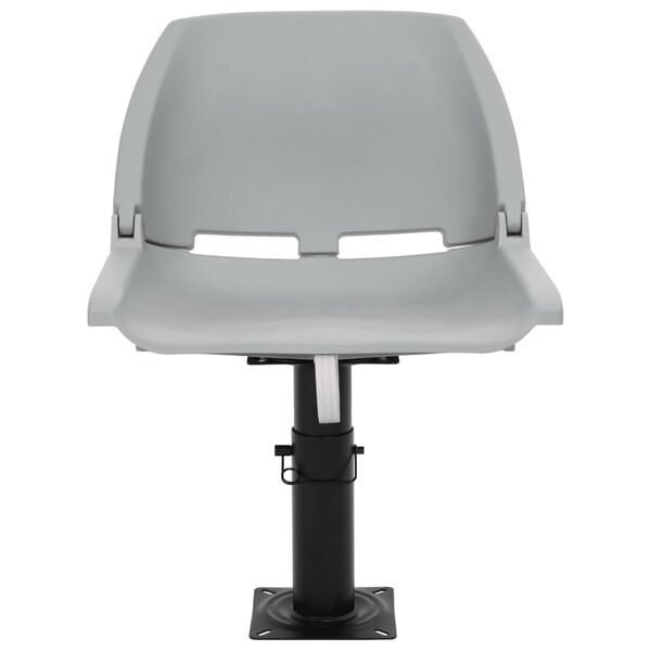 vidaXL salokāms laivas sēdeklis, bez spilvena, pelēks, 48x51x41 cm