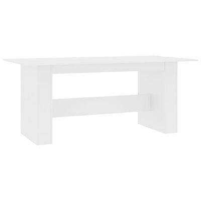 vidaXL virtuves galds, 180x90x76 cm, balts, skaidu plāksne