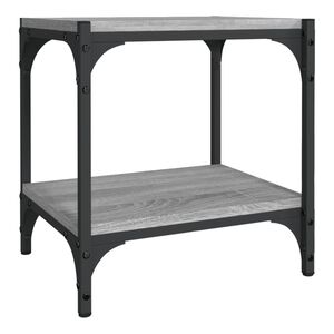 vidaXL TV galdiņ&scaron;, pelēks, 40x33x41 cm, inženierijas koks, tērauds