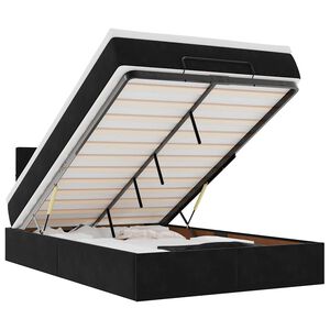 vidaXL Osmaņu gultas rāmis ar matrača melns 120x200 cm samts