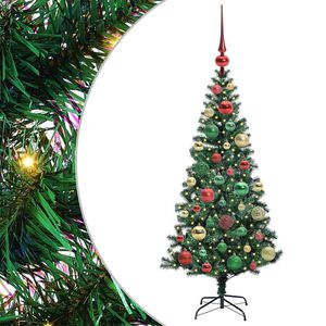 vidaXL Mākslīgais LED Ziemassvētku eglīte Zaļa 120 cm PVC un metāls