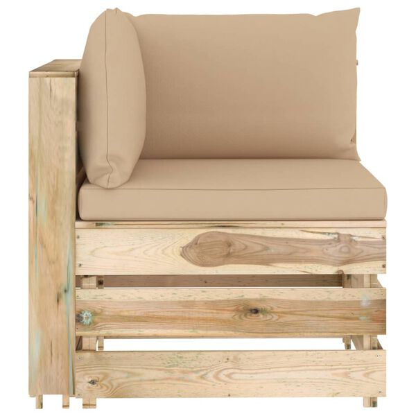 vidaXL 12-daļīgs dārza atpūtas mēbeļu komplekts ar matračiem, koks