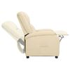 vidaXL atpūtas krēsls, atgāžams, krēmkrāsas dabīgā āda