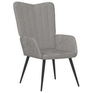 vidaXL atpūtas krēsls, gai&scaron;i pelēks samts