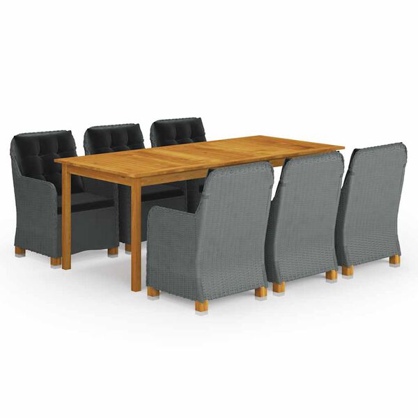 vidaXL 9-daļīgs dārza mēbeļu komplekts, gai&scaron;i pelēks