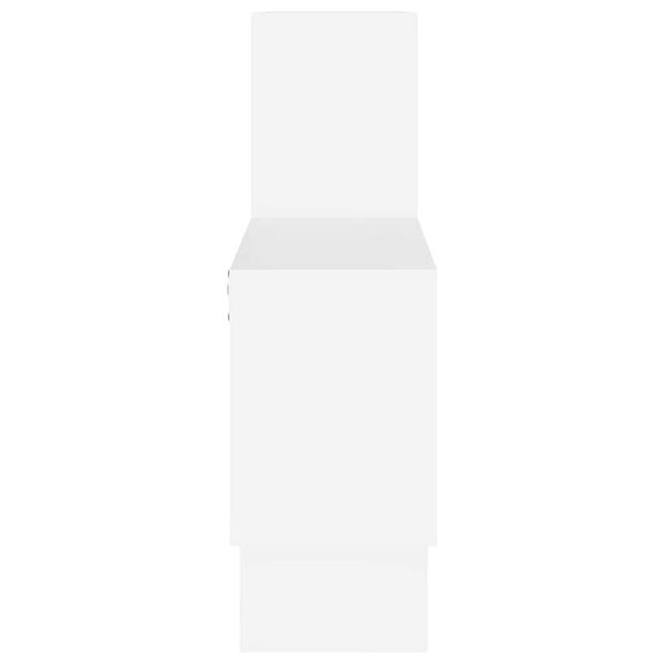 vidaXL sienas plaukts, ma&scaron;īnas forma, balts, 82x15x51 cm