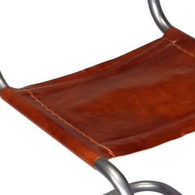 vidaXL virtuves krēsli, 2 gab., brūna dabīgā āda