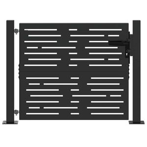 vidaXL Dārza vārti ar slēdzeni Melna 105 x 100 cm