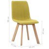 vidaXL virtuves krēsli, 4 gab., dzeltens audums