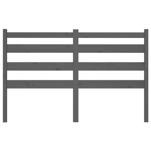 vidaXL gultas galvgalis, pelēks, 186x4x100 cm, priedes masīvkoks