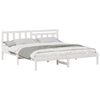 vidaXL Gultas rāmis Balts 200 x 200 cm Ciets priedes koks