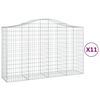 vidaXL arkveida gabiona grozi, 11gb., 200x50x120/140cm, cinkota dzelzs
