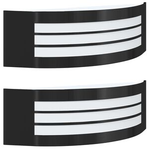 vidaXL Āra sienas lukturi 2 pcs Melna 32 x 10 x 10 cm