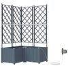 vidaXL Dārza stādītājs 3 pcs Gai&scaron;i pelēks 80 x 80 x 142 cm Plastmasa