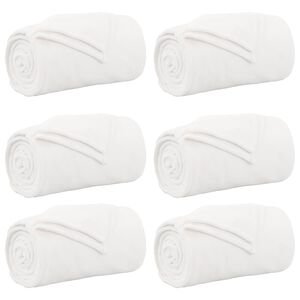 vidaXL Pledu segas 6 gab. Balts 240 x 270 cm 10.11 kg Flīss