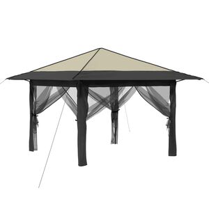 vidaXL Paviljons ar 4 sānu sienām Krēmkrāsas un antracīta